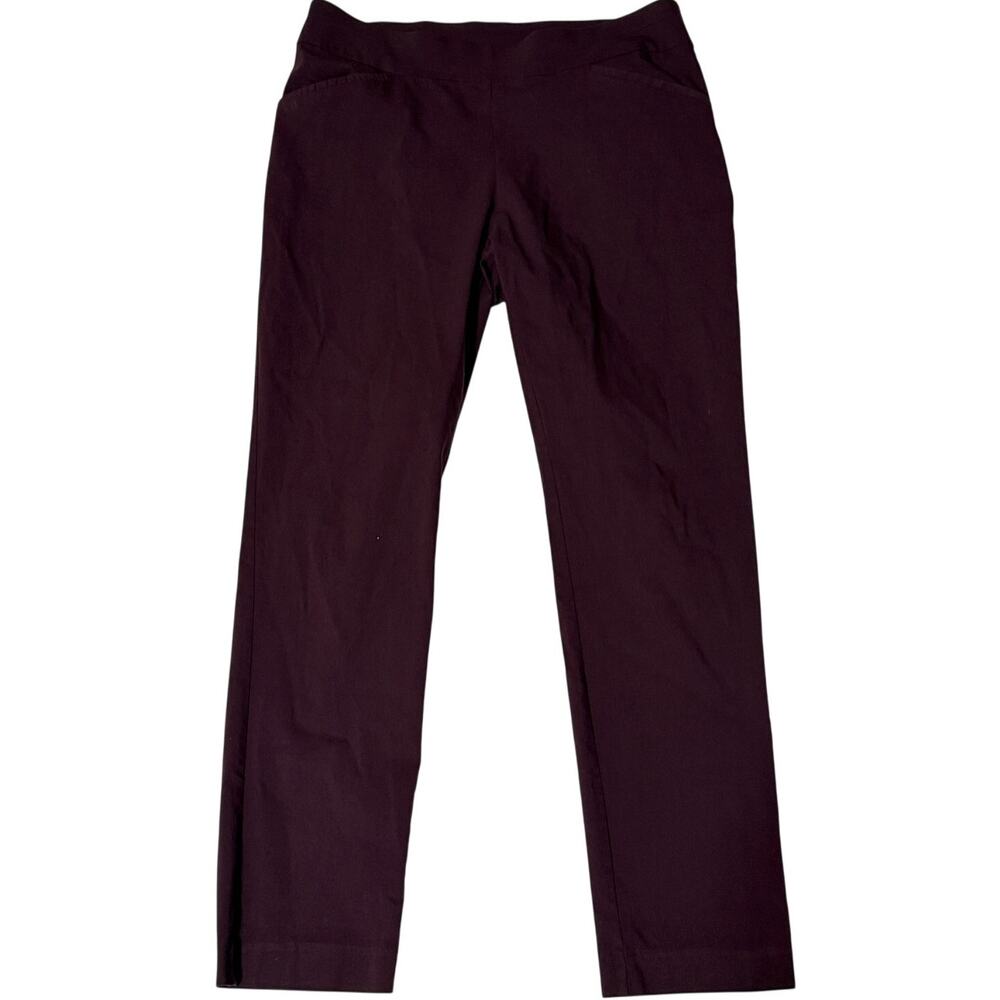 Chico's Perfect Stretch Pull-On Ankle Pants, Maroon/Plum Size 2
